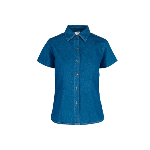 CAMISA YAZ DE MEZCLILLA DAMA MANGA CORTA - Artículos Promocionales MAS RECIO